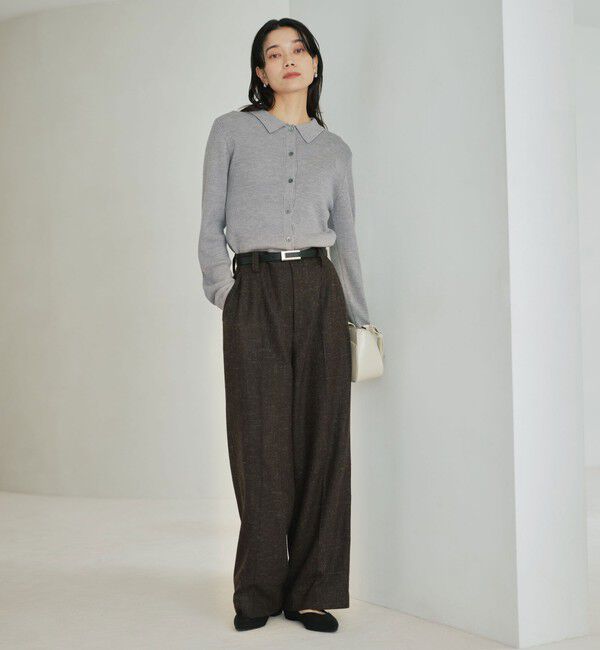 UNITED ARROWS green label relaxing「［size SHORT/TALLあり］スラブ ワイド ストレート パンツ」|スラックス|