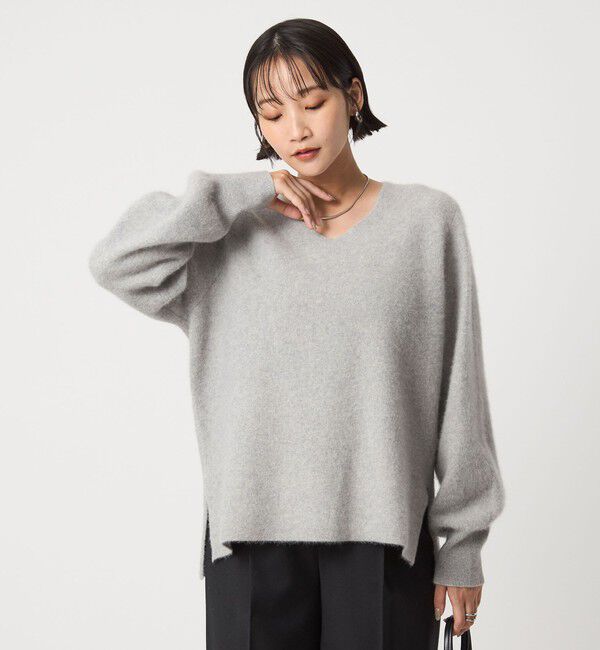 UNITED ARROWS green label relaxing「FOXブレンド フォルム Vネック ニット プルオーバー」|ニット・セーター|