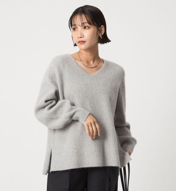 UNITED ARROWS green label relaxing「FOXブレンド フォルム Vネック ニット プルオーバー」|ニット・セーター|