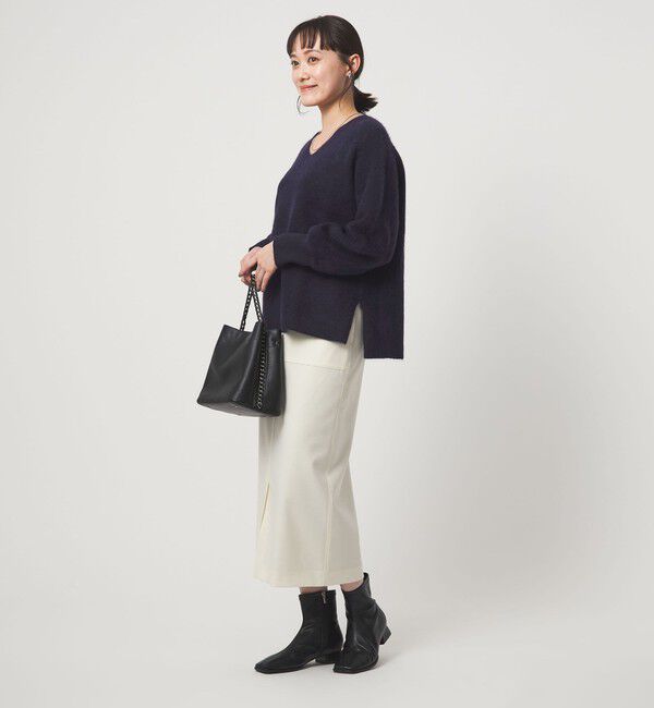 UNITED ARROWS green label relaxing「FOXブレンド フォルム Vネック ニット プルオーバー」|ニット・セーター|