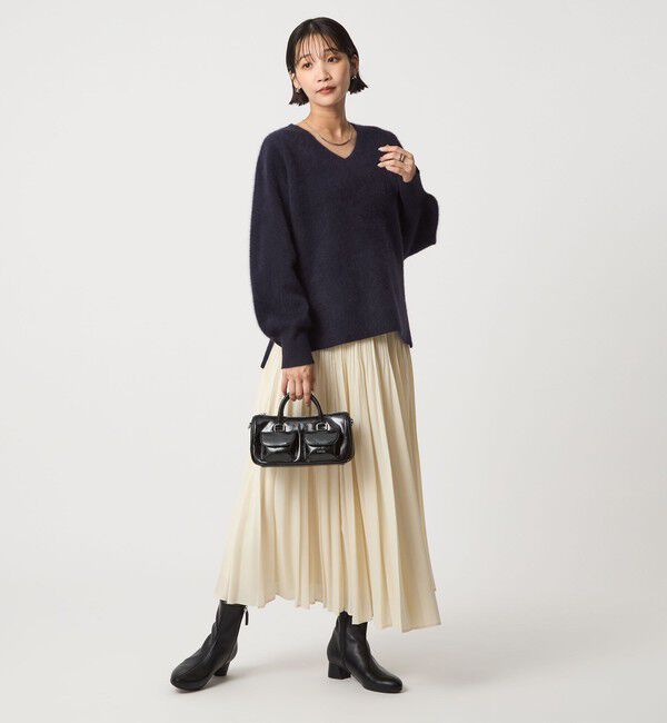 UNITED ARROWS green label relaxing「FOXブレンド フォルム Vネック ニット プルオーバー」|ニット・セーター|