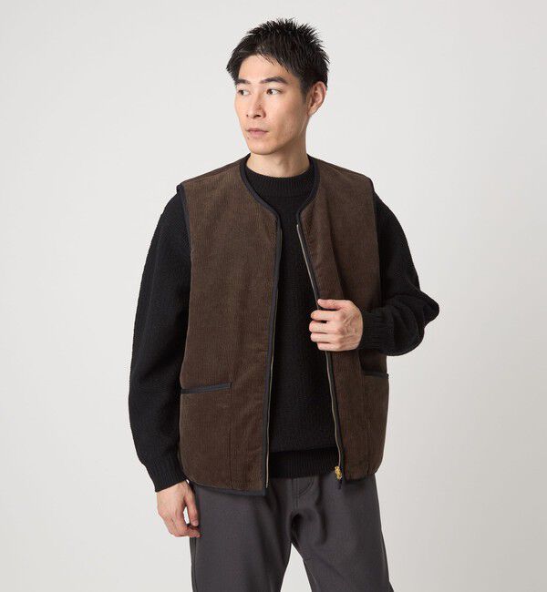 UNITED ARROWS green label relaxing「【別注】＜Barbour＞リバーシブル フェイクファー コーデュロイ ベスト」|その他|