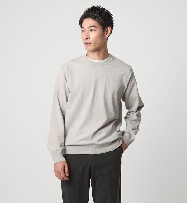 UNITED ARROWS green label relaxing「コットン ポリエステル クルーネック ニット」|ニット・セーター|MD.GRAY