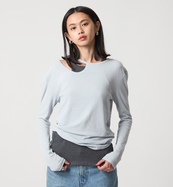 EMMEL REFINES「＜EMMEL REFINES＞EM カットアウト レイヤーセット カットソー」|Tシャツ・カットソー|LT.BLUE