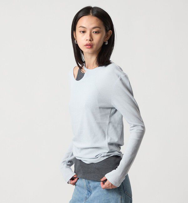 EMMEL REFINES「＜EMMEL REFINES＞EM カットアウト レイヤーセット カットソー」|Tシャツ・カットソー|