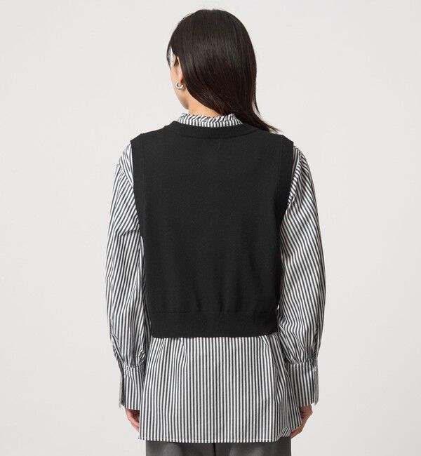 UNITED ARROWS green label relaxing「ニットベスト&times;フリルネック ブラウス」|シャツ・ブラウス|