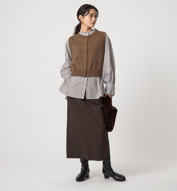 UNITED ARROWS green label relaxing「ニットベスト&times;フリルネック ブラウス」|シャツ・ブラウス|