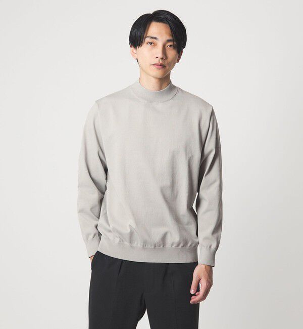 UNITED ARROWS green label relaxing「A+ ポリエステル モックネック ニット -ウォッシャブル-」|ニット・セーター|LT.GRAY