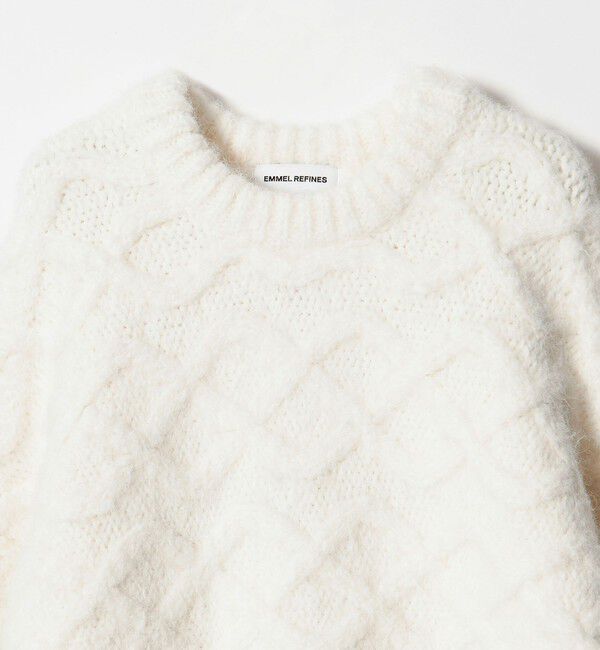 EMMEL REFINES「＜EMMEL REFINES＞EM バックリボン ケーブルニット プルオーバー」|ニット・セーター|