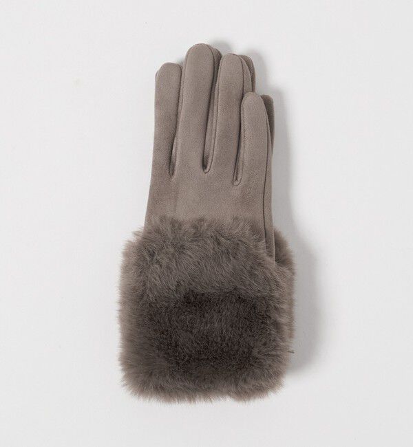 UNITED ARROWS green label relaxing「起毛シルキー フェイクファー グローブ 手洗い可能」|手袋|
