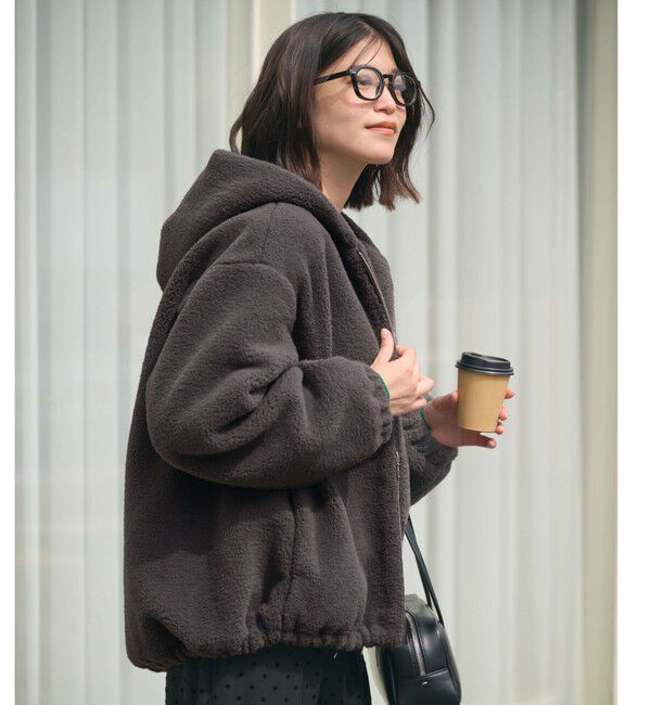 UNITED ARROWS green label relaxing「【WEB限定】＜at ease＞フェイクシープファー フード ブルゾン」|ブルゾン・スタジャン|
