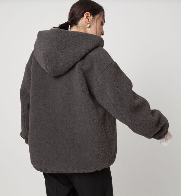 UNITED ARROWS green label relaxing「【WEB限定】＜at ease＞フェイクシープファー フード ブルゾン」|ブルゾン・スタジャン|