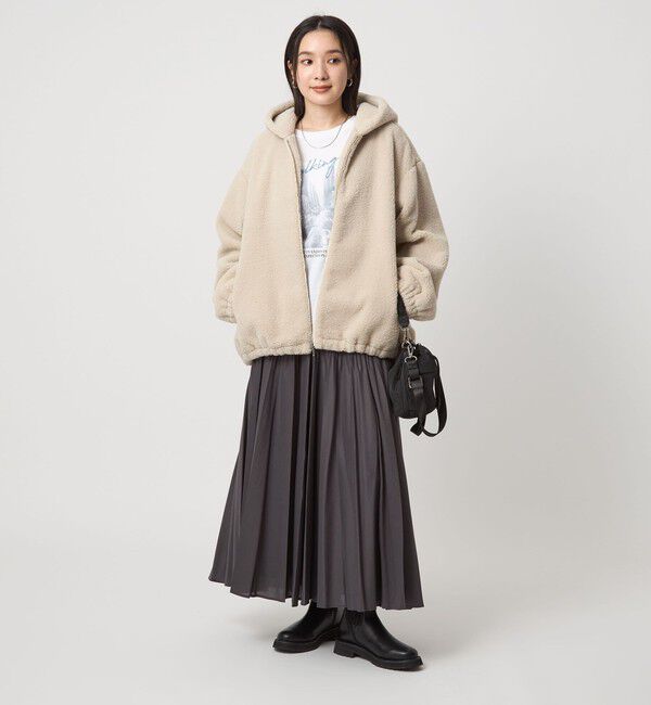 UNITED ARROWS green label relaxing「【WEB限定】＜at ease＞フェイクシープファー フード ブルゾン」|ブルゾン・スタジャン|