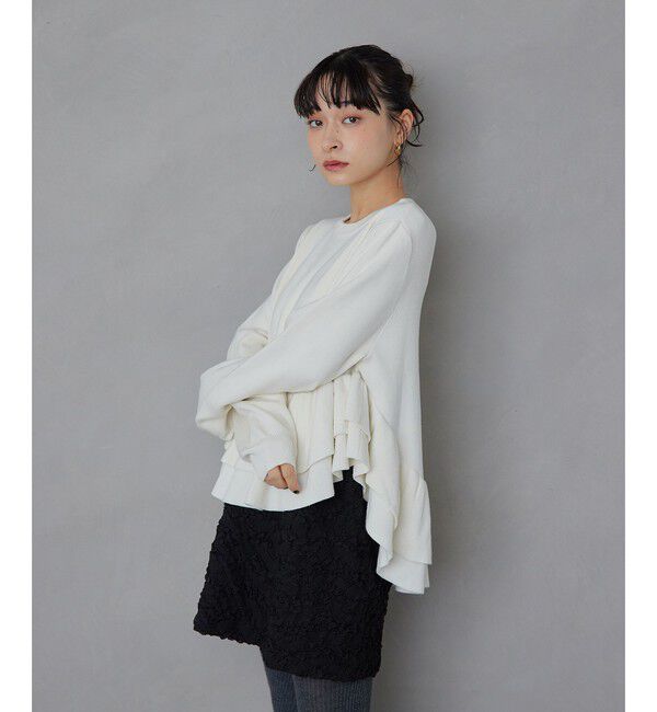 EMMEL REFINES「＜EMMEL REFINES＞EM スソダブルフリル ニットプルオーバー」|ニット・セーター|