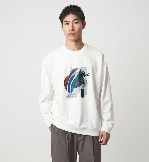 UNITED ARROWS green label relaxing「＜Phospho Graphica＞フレンチ ロングスリーブ Tシャツ スウェット」|スウェット・ジャージ|WHITE