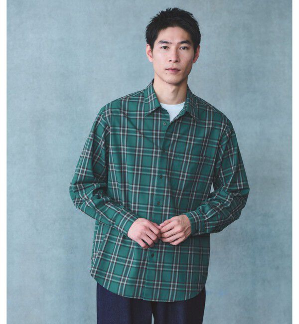 UNITED ARROWS green label relaxing「TRフラノ パターン ジャストルーズ レギュラーカラー シャツ」|シャツ・ブラウス|KELLY