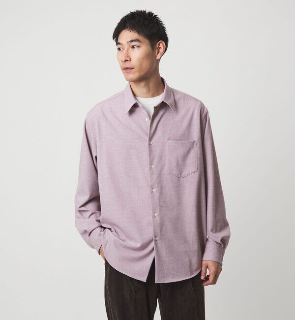UNITED ARROWS green label relaxing「TRフラノ ジャストルーズ レギュラーカラー シャツ -ストレッチ-」|シャツ・ブラウス|LILAC