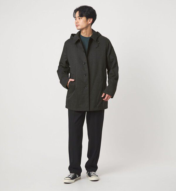 UNITED ARROWS green label relaxing「ルミレットウール TAION フード バルカラーコート -撥水-」|ステンカラーコート|