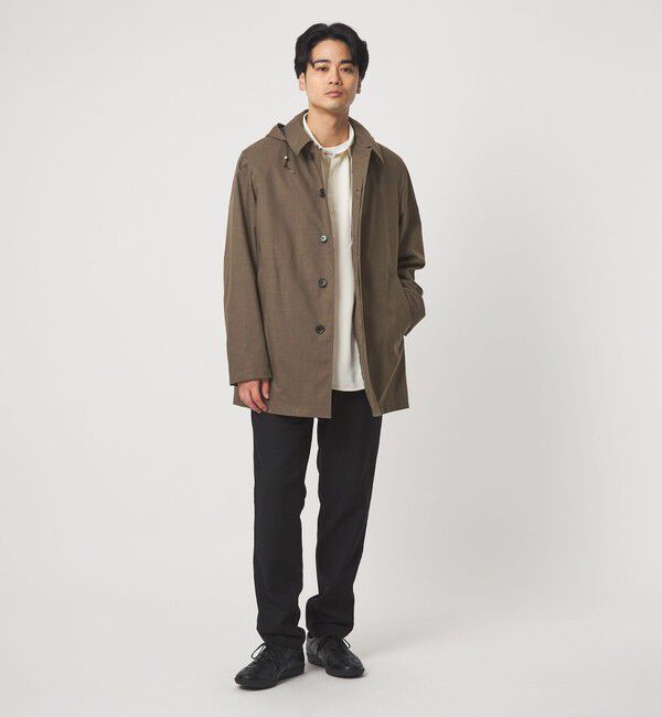 UNITED ARROWS green label relaxing「ルミレットウール TAION フード バルカラーコート -撥水-」|ステンカラーコート|