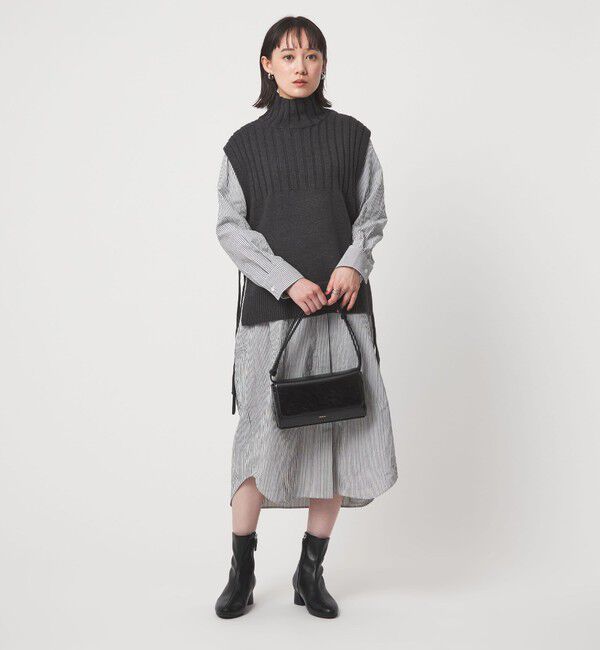 UNITED ARROWS green label relaxing「ニット ベスト &times; シャツ ワンピース セット」|ワンピース|DK.GRAY