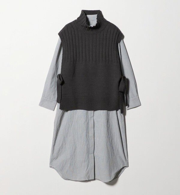 UNITED ARROWS green label relaxing「ニット ベスト &times; シャツ ワンピース セット」|ワンピース|