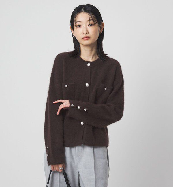 UNITED ARROWS green label relaxing「ヘアリー ニット ジャケットライク カーデイガン」|カーディガン|DK.BROWN