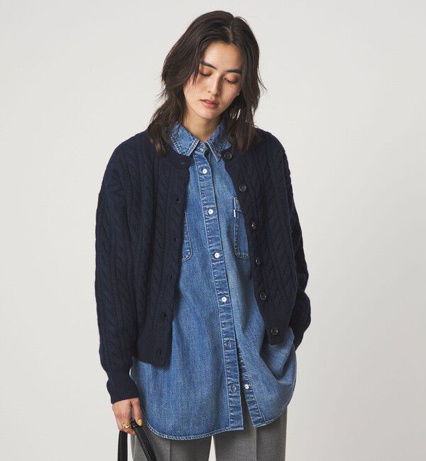 UNITED ARROWS green label relaxing「ゴールバーン 2WAY ニット カーディガン」|カーディガン|NAVY