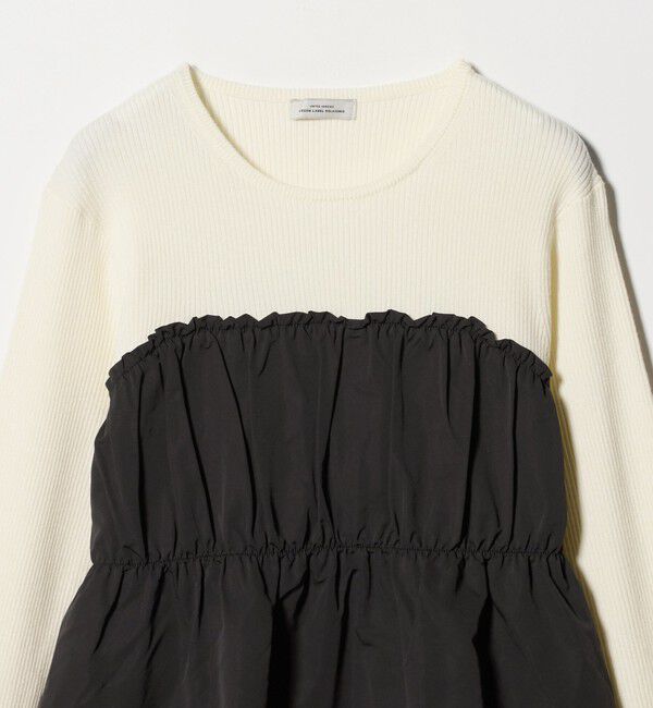 UNITED ARROWS green label relaxing「タフタ ドッキング リボン プルオーバー ニット ウォッシャブル」|ニット・セーター|