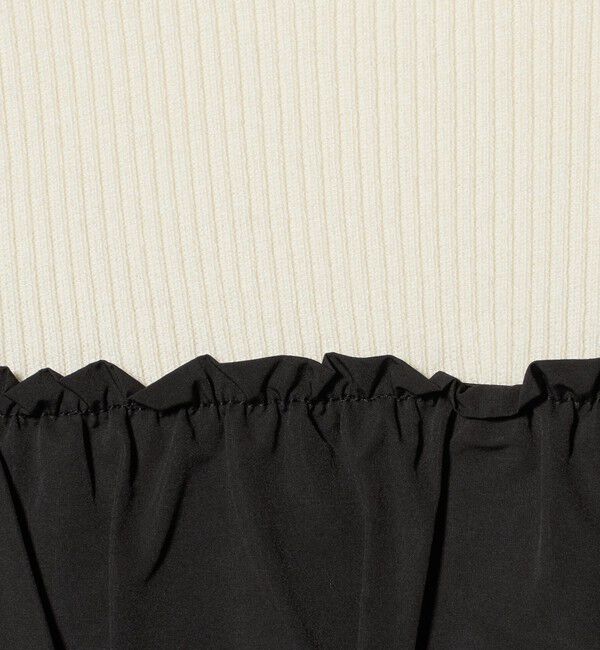 UNITED ARROWS green label relaxing「タフタ ドッキング リボン プルオーバー ニット ウォッシャブル」|ニット・セーター|