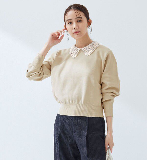 UNITED ARROWS green label relaxing「【WEB限定】エリレース 2WAY ニット プルオーバー ウォッシャブル」|ニット・セーター|