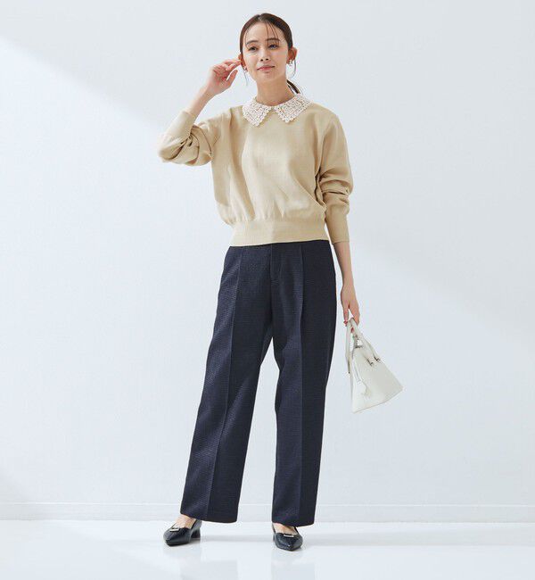 UNITED ARROWS green label relaxing「【WEB限定】エリレース 2WAY ニット プルオーバー ウォッシャブル」|ニット・セーター|