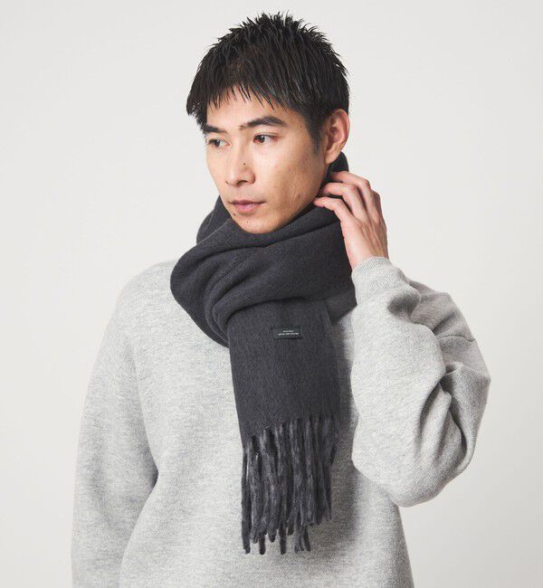 UNITED ARROWS green label relaxing「GLR ブークレ リバーシブル マフラー」|マフラー|BLACK