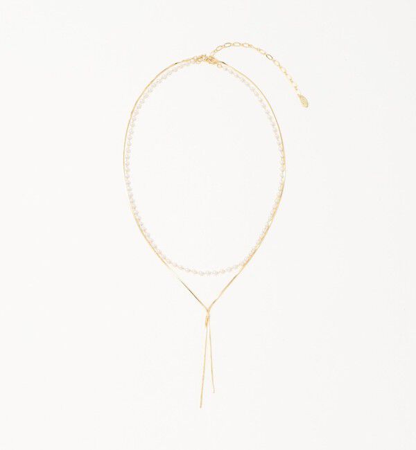 UNITED ARROWS green label relaxing「3WAY スネークチェーン＆フェイクパール ネックレス」|ネックレス|GOLD