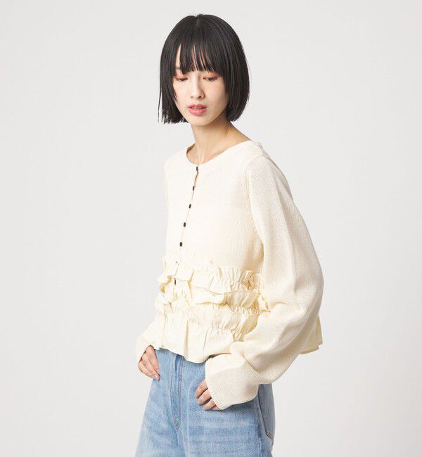 EMMEL REFINES「＜EMMEL REFINES＞EM ドッキングフリル 2WAY ニット」|ニット・セーター|