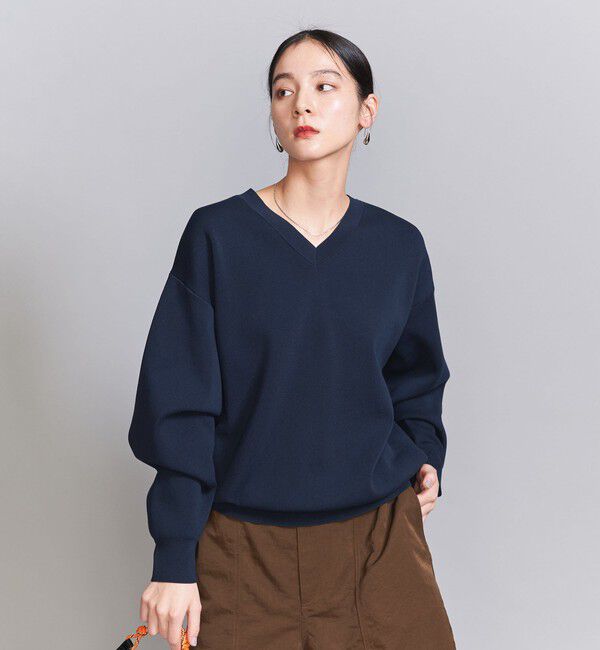BEAUTY&YOUTH UNITED ARROWS「コットンナイロン Vネック プルオーバー -ウォッシャブル-」|ニット・セーター|