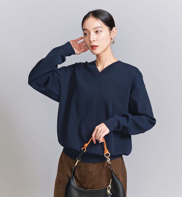 BEAUTY&YOUTH UNITED ARROWS「コットンナイロン Vネック プルオーバー -ウォッシャブル-」|ニット・セーター|