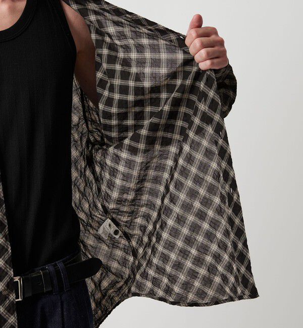 MONKEY TIME「バイアス シャーリング チェック シャツ」|シャツ・ブラウス|