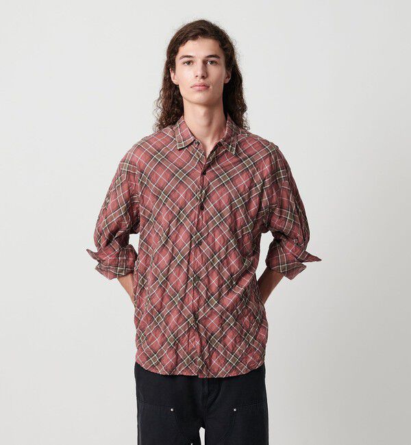 MONKEY TIME「バイアス シャーリング チェック シャツ」|シャツ・ブラウス|