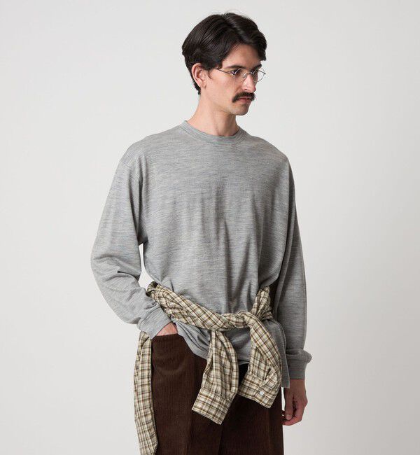STEVEN ALAN「＜Steven Alan＞ メリノウール クルーネック Tシャツ LOOSE」|Tシャツ・カットソー|
