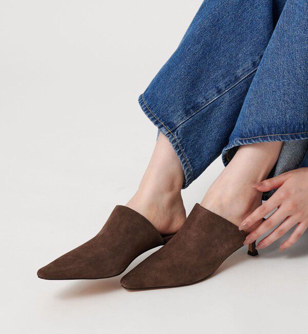 BEAUTY&YOUTH UNITED ARROWS「レザーライク ポインテッド ミュール」|サンダル|