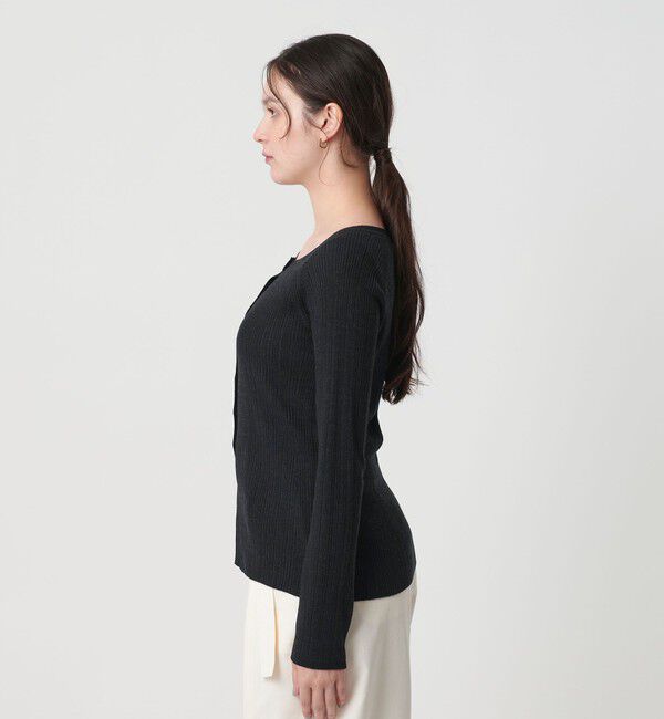 BEAUTY&YOUTH UNITED ARROWS「ポリエステルブレンド メランジリブ カーディガン ウォッシャブル」|カーディガン|