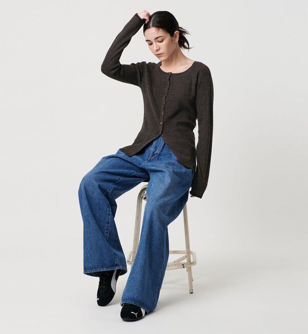 BEAUTY&YOUTH UNITED ARROWS「ポリエステルブレンド メランジリブ カーディガン ウォッシャブル」|カーディガン|