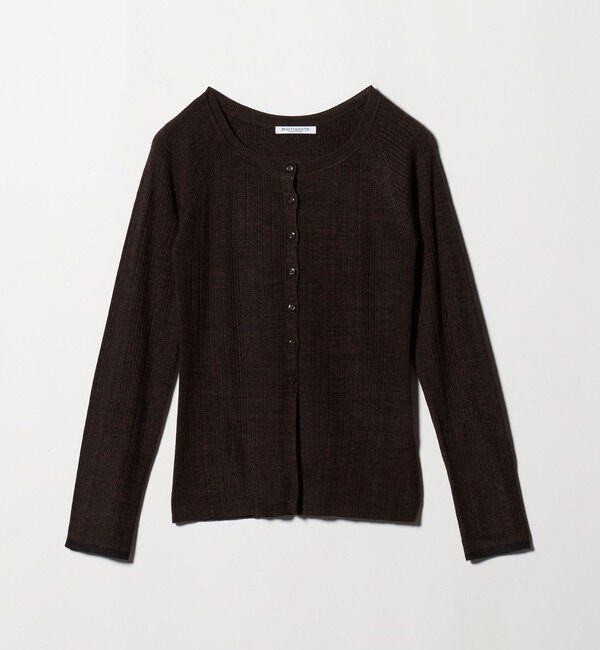 BEAUTY&YOUTH UNITED ARROWS「ポリエステルブレンド メランジリブ カーディガン ウォッシャブル」|カーディガン|