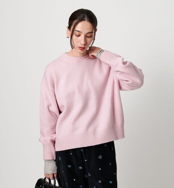 BEAUTY&YOUTH UNITED ARROWS「ウールカシミヤ アクア クルーネックニット」|ニット・セーター|PINK