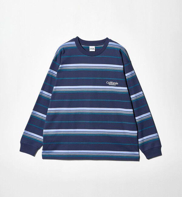 California General Store「＜CGS.＞オーガニックコットン ボーダー ロングスリーブ Tシャツ」|Tシャツ・カットソー|NAVY