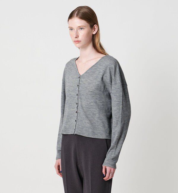 STEVEN ALAN「＜Steven Alan＞ウール リブ カーディガン」|カーディガン|MD.GRAY