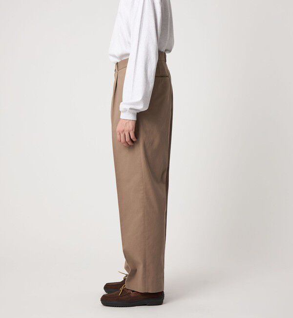 STEVEN ALAN「＜Steven Alan＞ ブラッシュド コットン アウト ワンプリーツ スラックス」|チノ|
