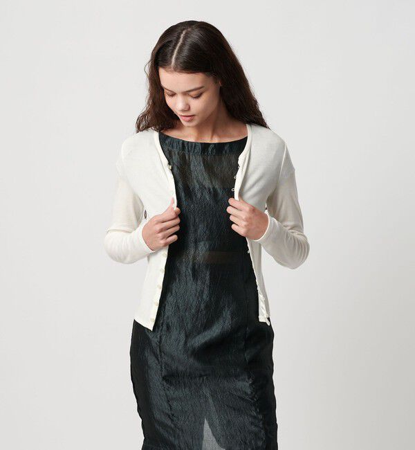 ATTISESSION「＜ATTISESSION＞フライス ループボタン カーディガン」|カーディガン|OFF WHITE