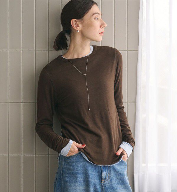 BEAUTY&YOUTH UNITED ARROWS「セルロースウールブレンド クルーネックカットソー」|Tシャツ・カットソー|