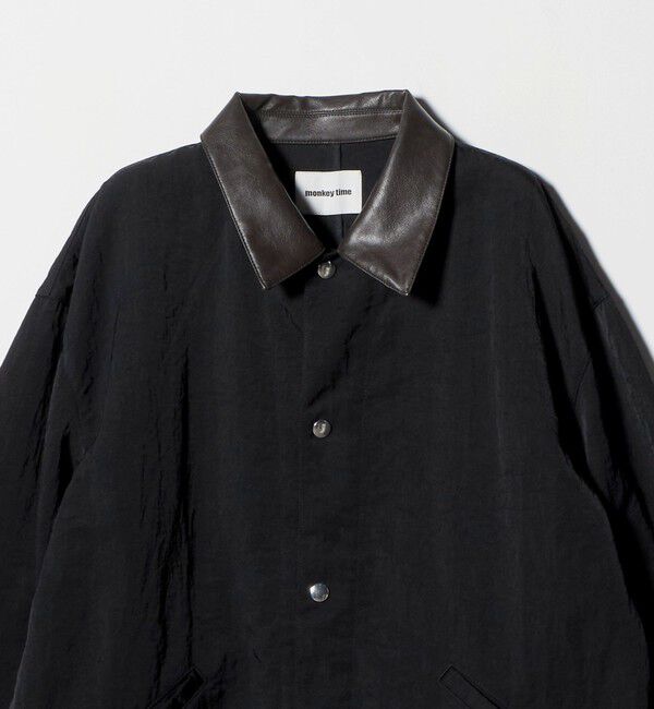 MONKEY TIME「ヴィンテージ ナイロン ツイル レザーライク カラー ジャケット」|その他|